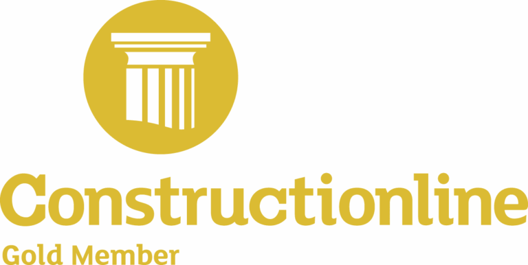 A Gold png logo mockup saying 'ConstructionLineGold'.