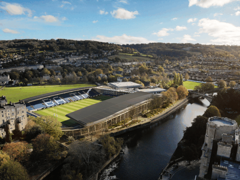 Artistic impression of new Bath Rugby Club Stadium.